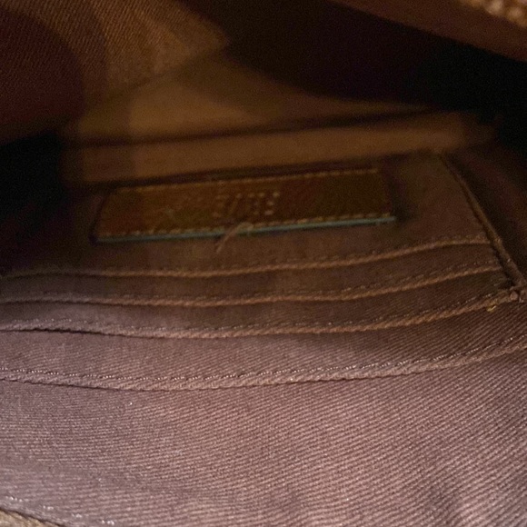 Frye Small Cognac Leather Satchel Clutch Wristlet with Handle - Picture 11 of 15